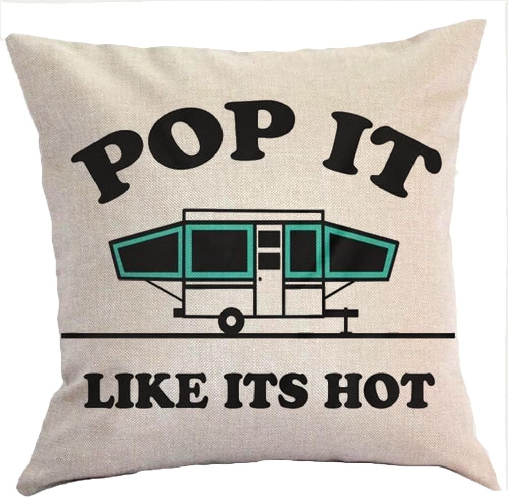 Pop up Like its Hot Pillow Covers 18x18 InchWaterproof Outdoor Pillowcases Campe