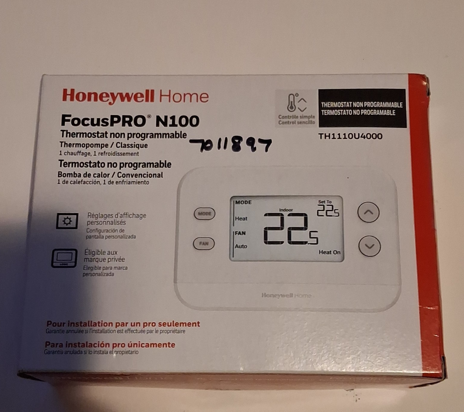 Honeywell Home FocusPRO N100 Non-Programmable Thermostat TH1110U4000