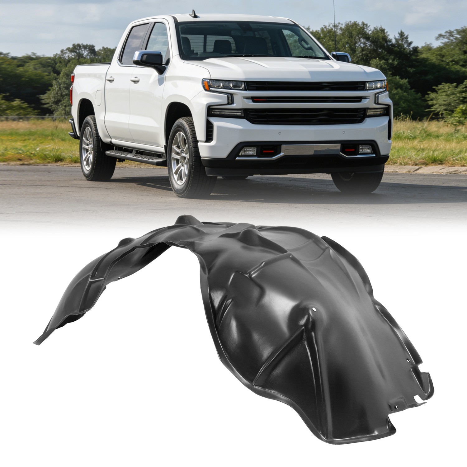 For 2019 2020 2021 2022 CHEVROLET SILVERADO 1500 Front Fender Liner Right Side