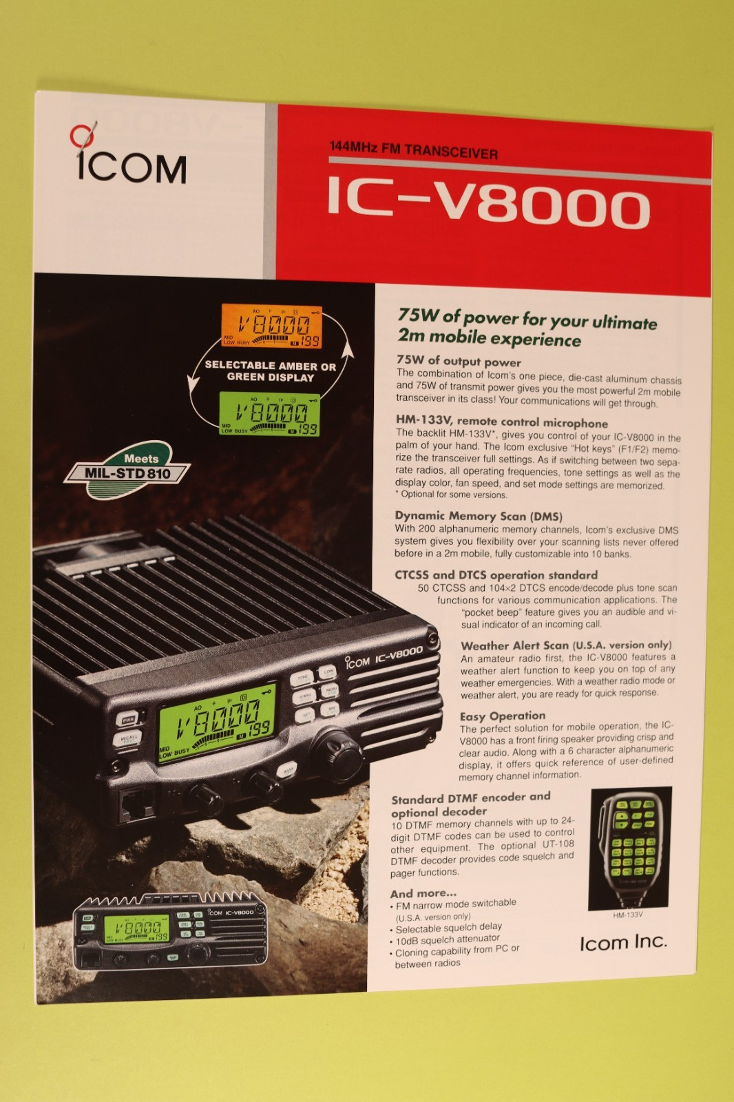 ICOM IC-7000 IC-2720 Brochures Specs Catalog