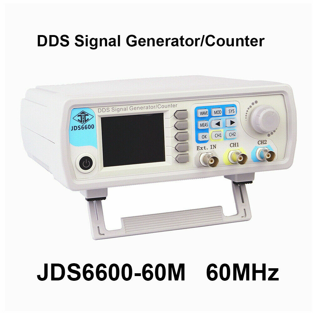 JDS6600 60MHz Signal Generator Dual Channel DDS Function Waveform 2.4" Display