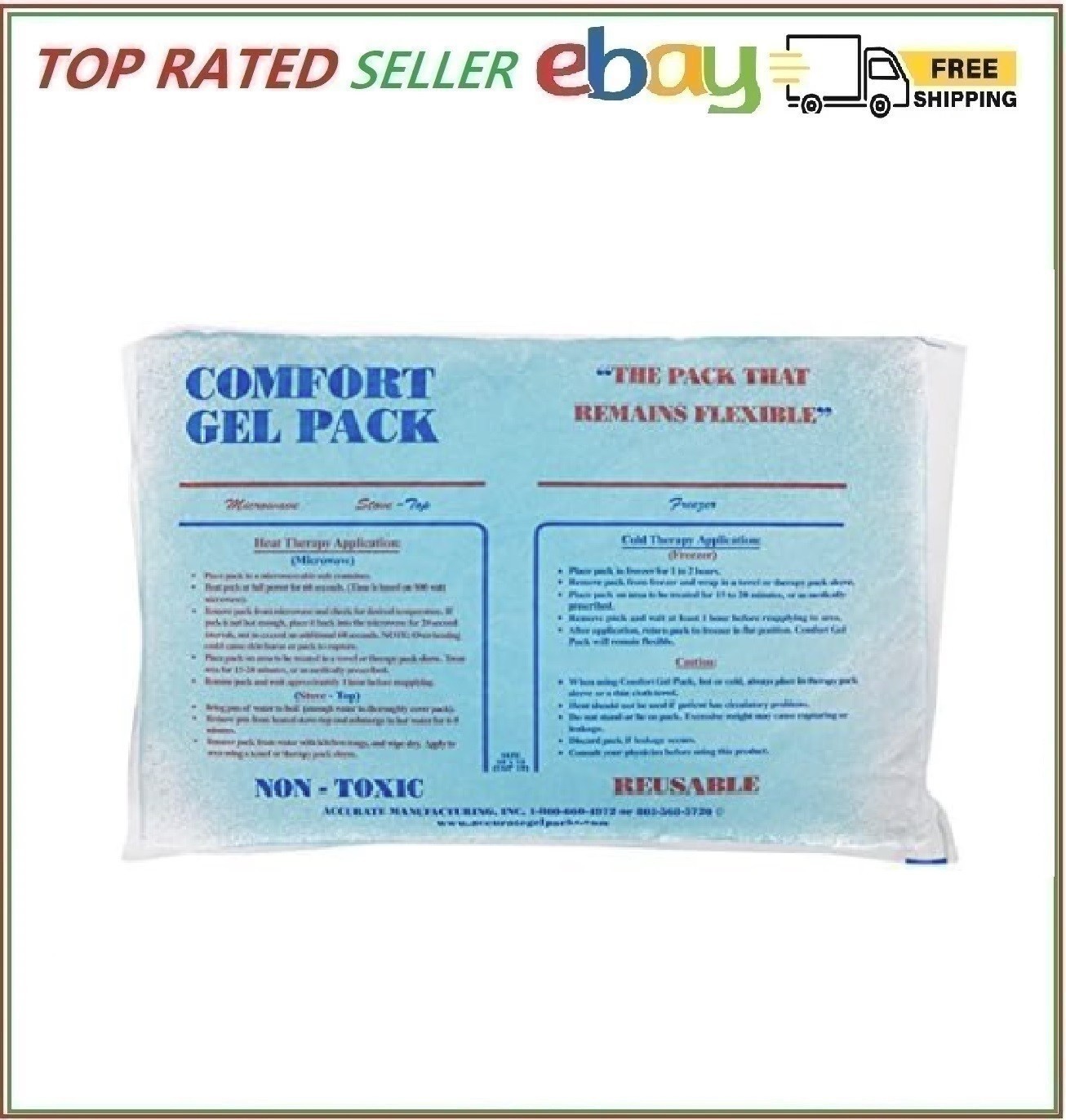 Comfort Gel Pack (10x15 Size) 2 Pack 2 Count (Pack of 1)