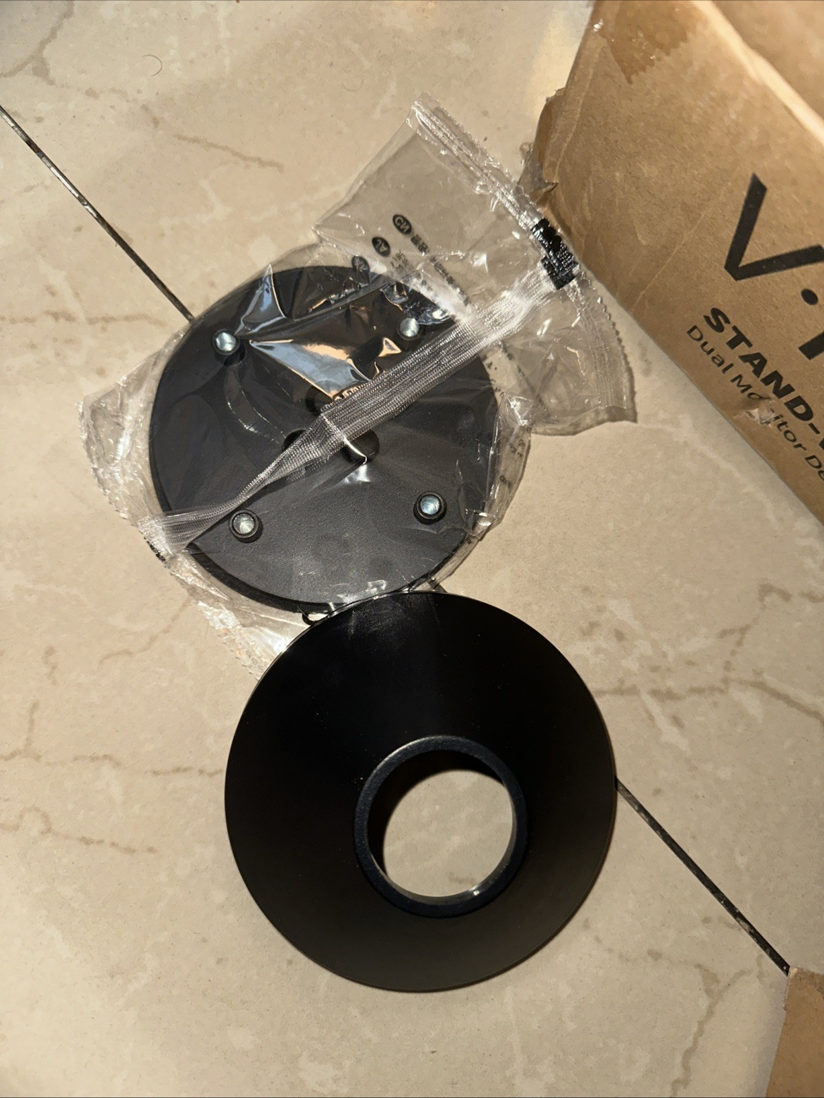 VIVO Dual Monitor Mount w/ Glass Base Stand for 2 Computer Screens up to 30"
