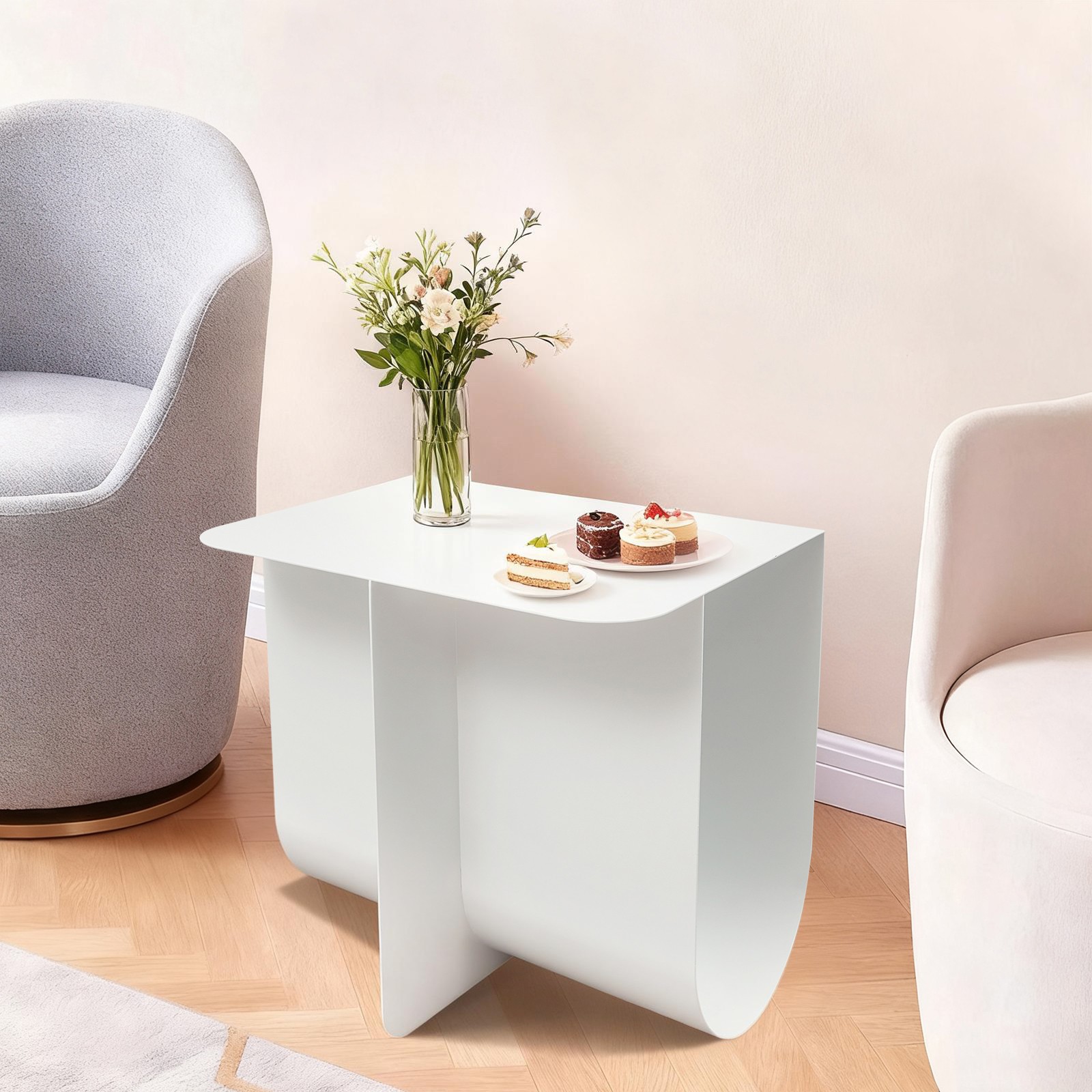 Floor Standing Side Table Metal Small End Table Modern Coffee Table 40*30*38cm