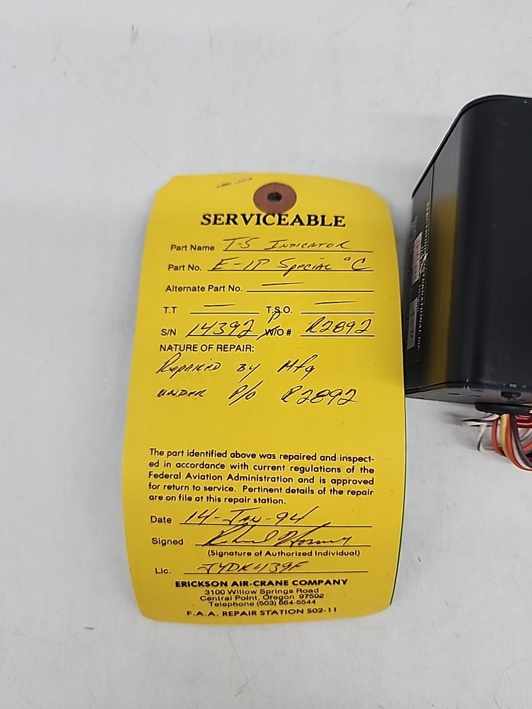 SERVICED Electronics International EGT Indicator Single Probe - Aircraft Gauge