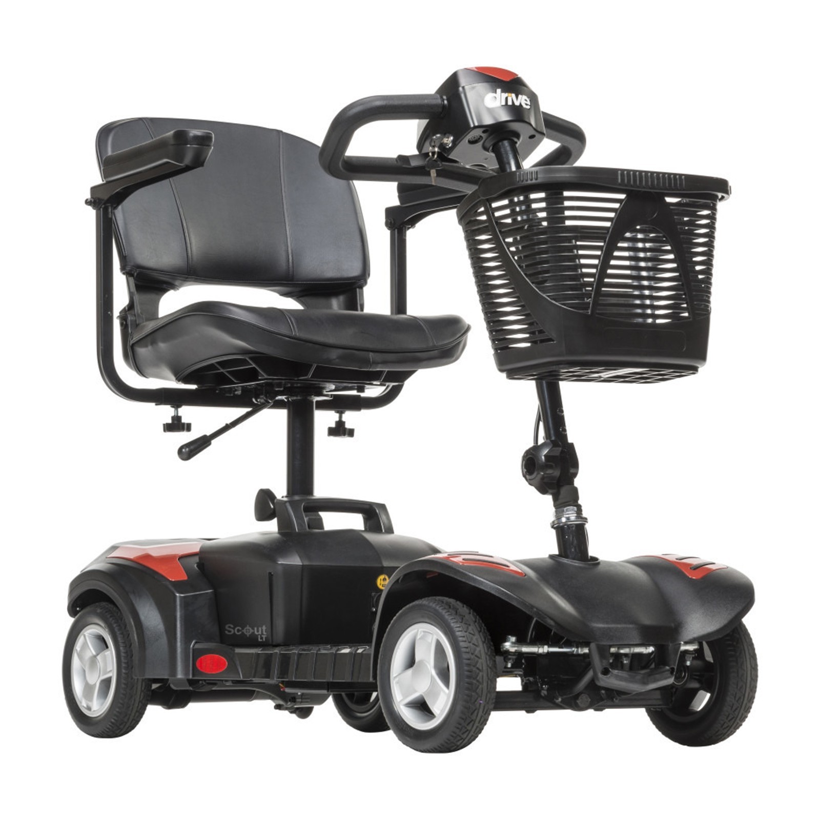 Drive Medical Scout LT 4 Wheel Scooter 12AH SCOUTLT4 300 lb Capacity Red & Blue