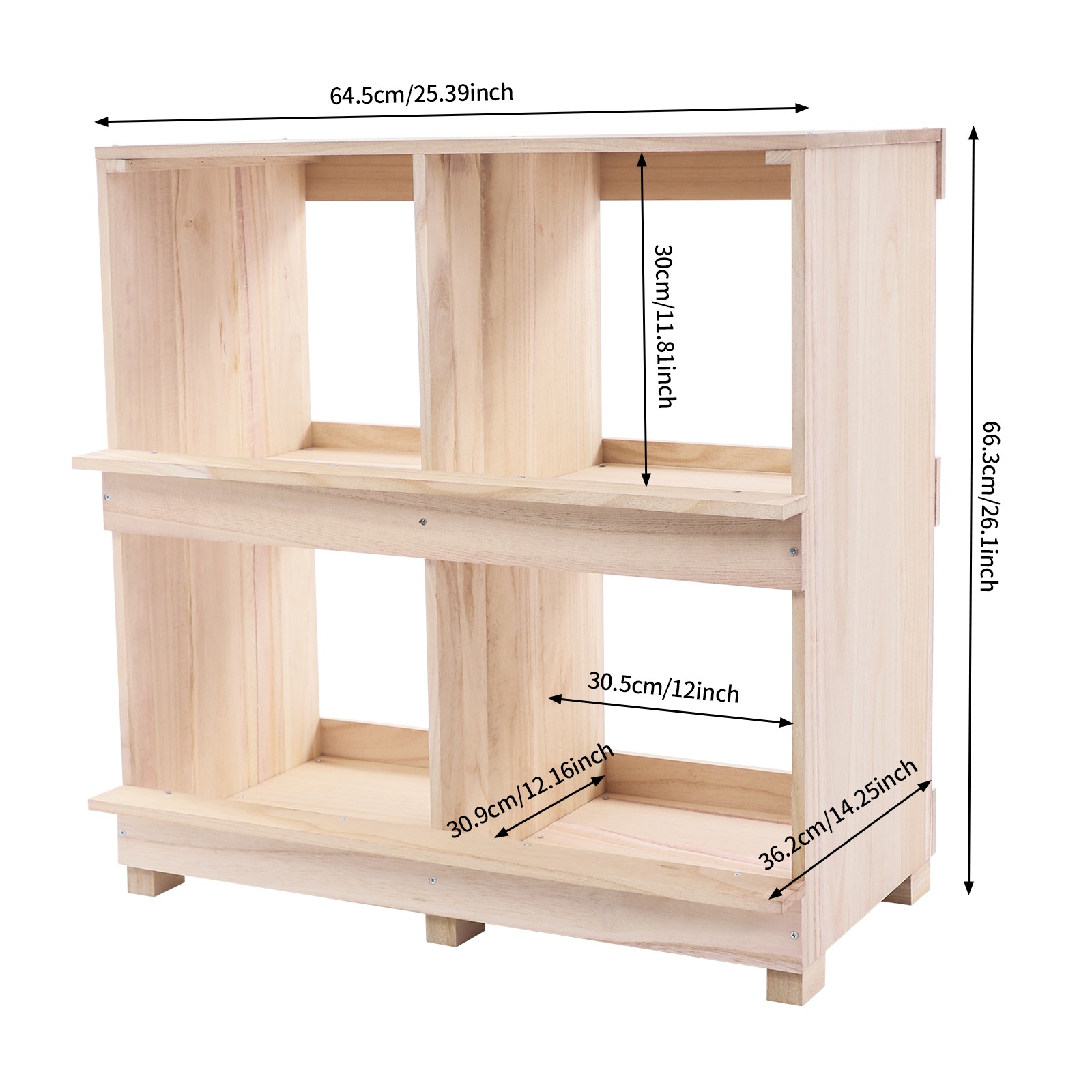 2 Tiers Chicken Laying Boxes 4 Hole Nesting Box Four Compartment Lay Case Farm