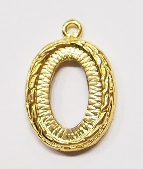 12 of 18x13mm Victorian Shiny Gold Plated Wreath Pendant Settings 26x18mm