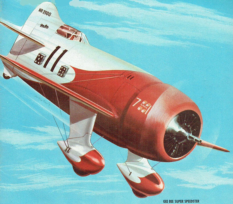 Model Airplane Plans (FF): Gee Bee R-1 Scale 21" Wingspan Rubber-Powered