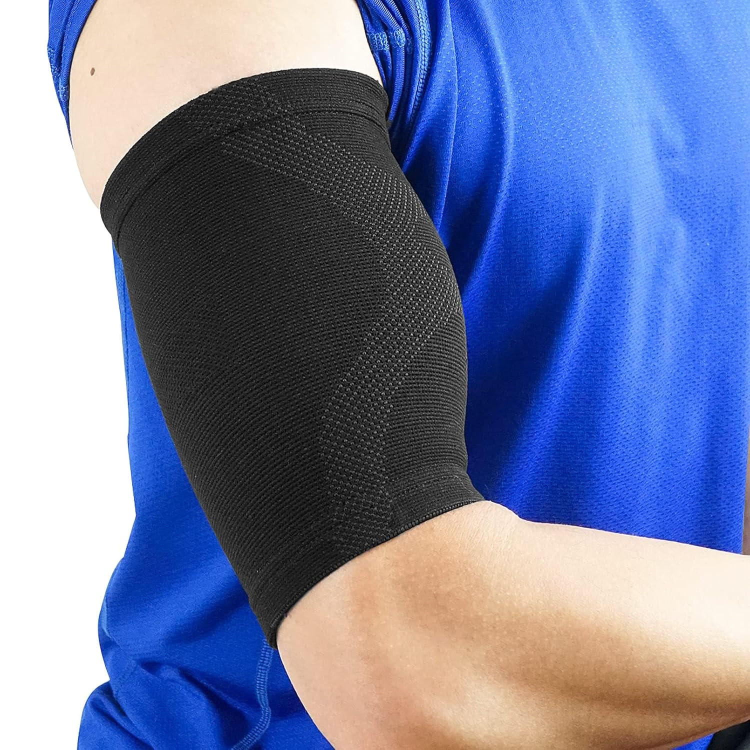 Luwint Bicep Tendonitis Brace, Knitted Compression Upper Arm Sleeve (Medium)