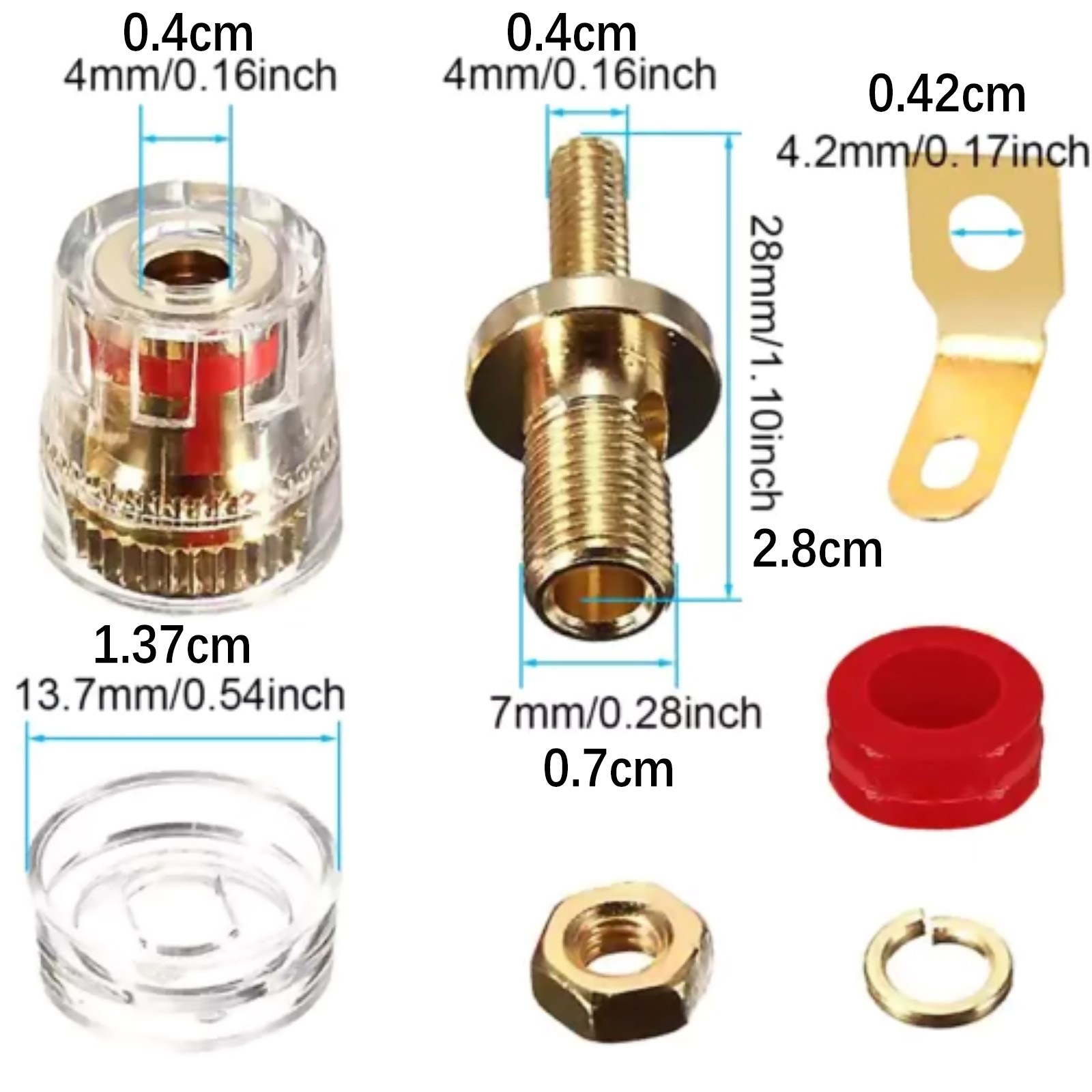 8Pcs 4mm Amplifier Speaker Terminal Binding Post Banana Plug Socket Connector