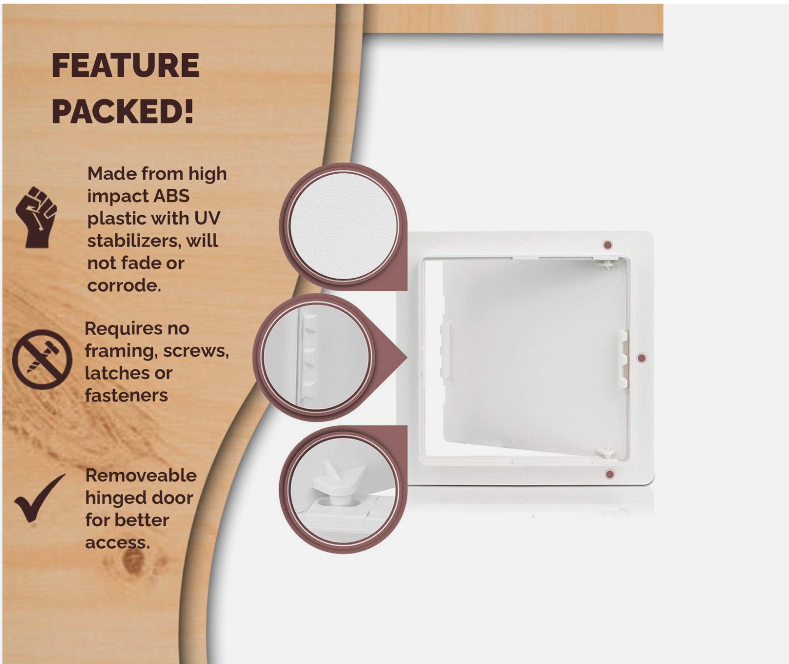 4 Pack Morvat 8x8 Access Panel with Hinged Door for Drywall & Ceiling