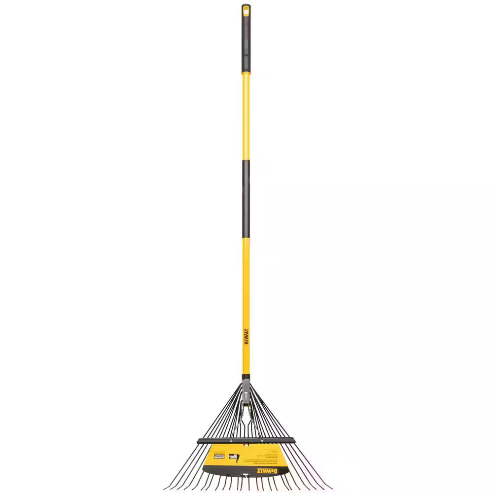 53 In. Fiberglass Handle 24-Tine Steel Leaf Rake