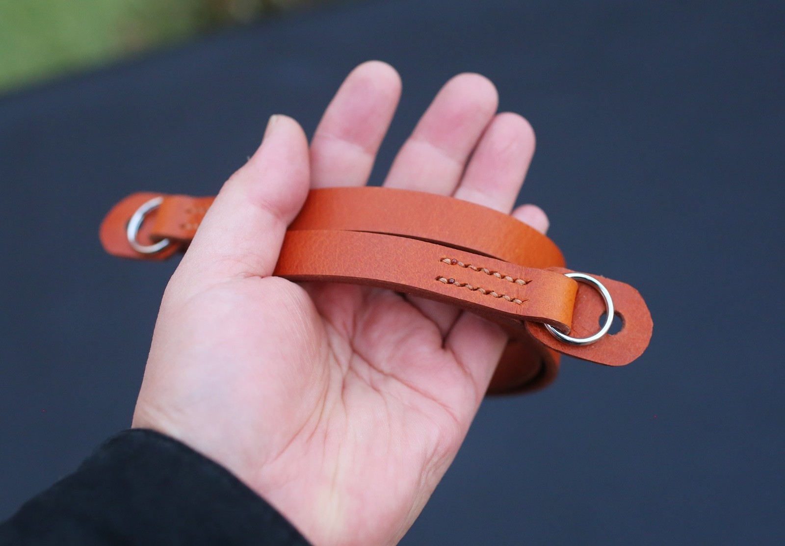 Handcrafted Tan Leather Camera Strap – 13mm Wide, 3.5mm Thick