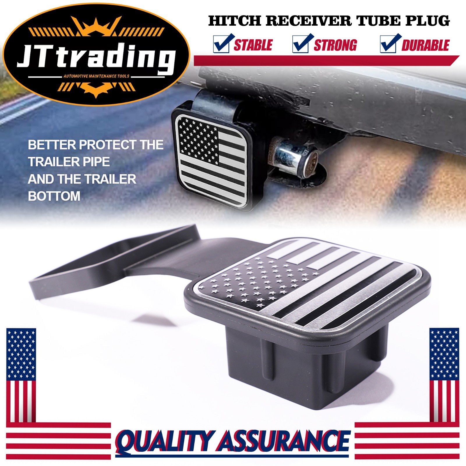 US Flag Tow Hitch Covers 2 inch Trailer Hitch Receiver Tube Cover Fits Car Truck