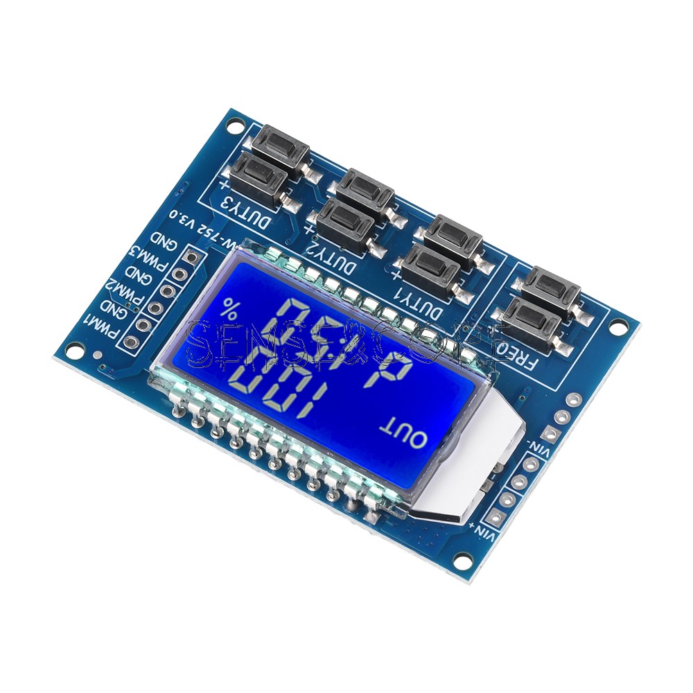 Signal Generator 3-Channel PWM Pulse Wave Frequency Duty Cycle Adjustable Module