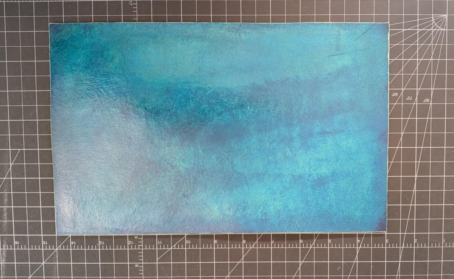 Genuine Veg-tan Leather Pad - Turquoise - Handmade