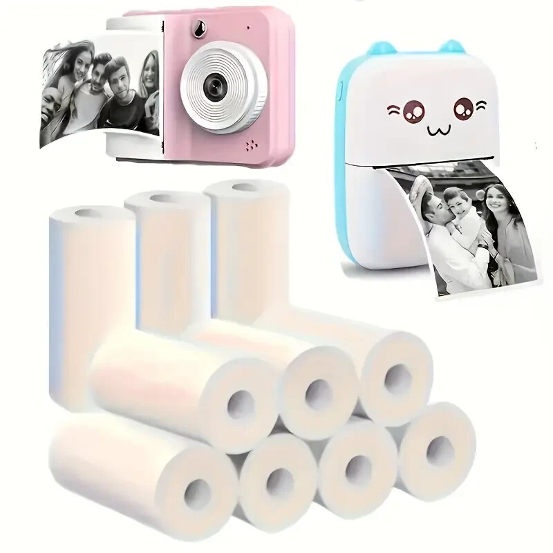 Thermal Paper Rolls for Kids Instant Print Cameras. Self Adhesive, Lables
