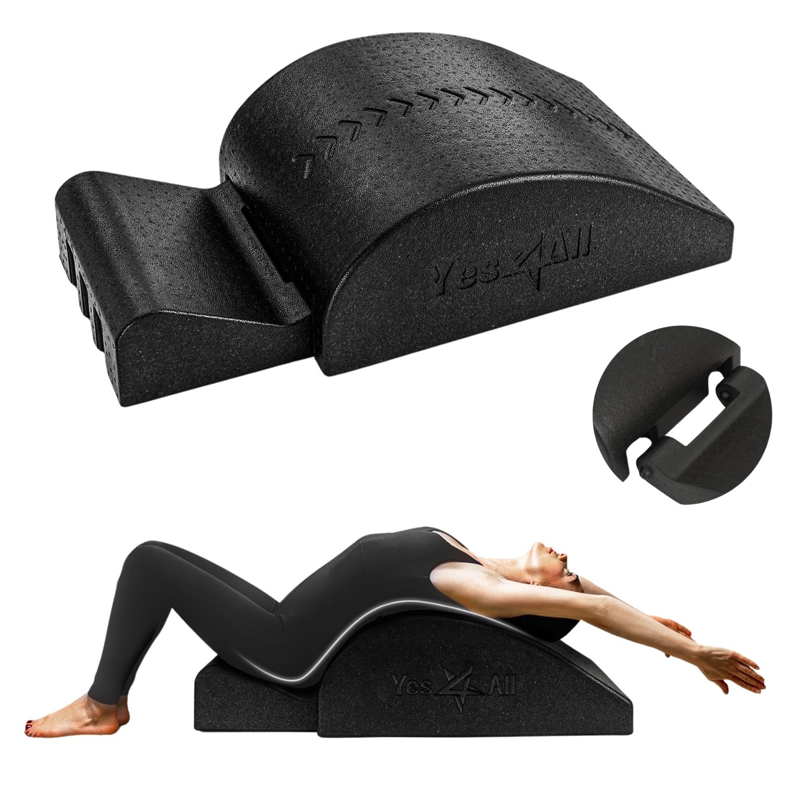 Yes4All Pilates Spine Corrector, Pilates Arc, 350lbs Foldable Pilates Massage...