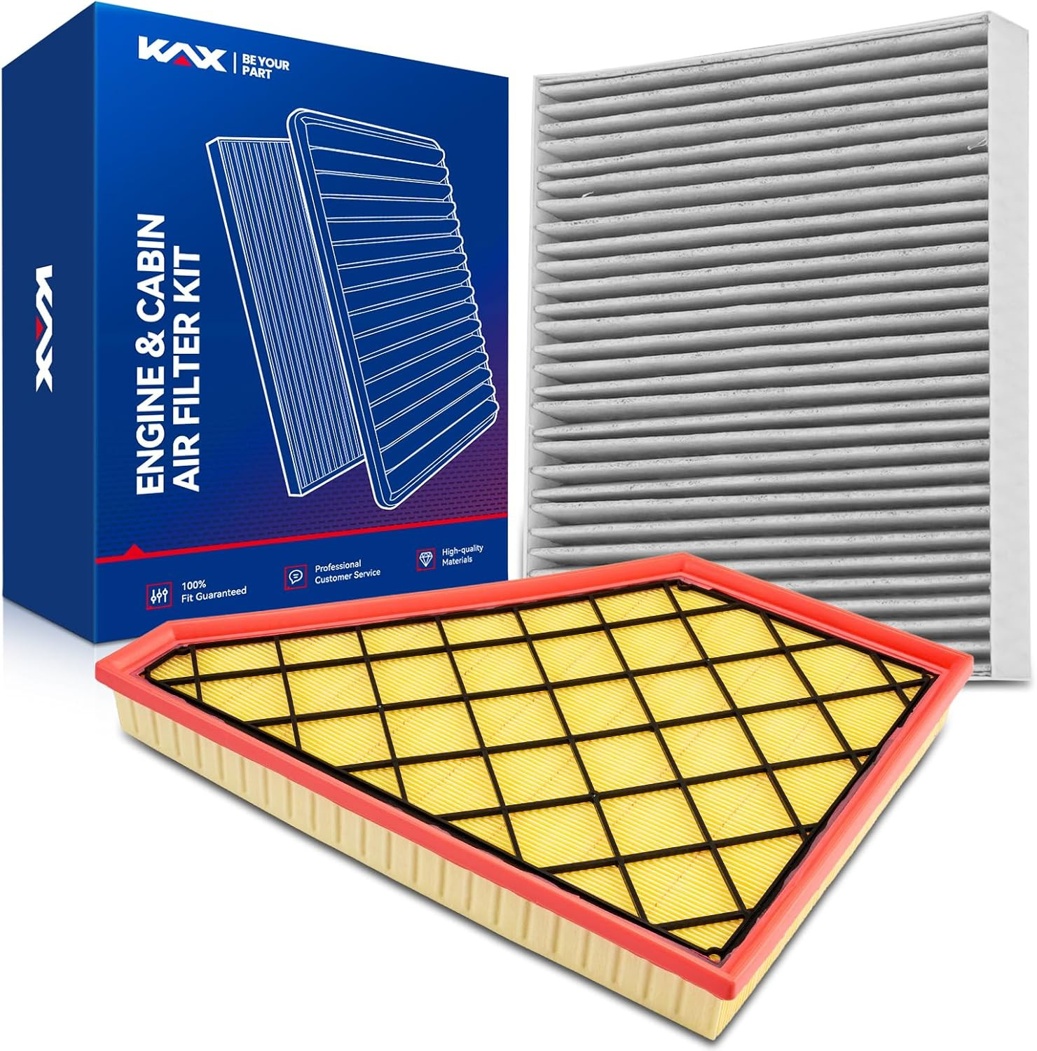 Engine & Cabin Air Filter Kit, Replacement for Chevrolet Traverse 2018-2026, Bla