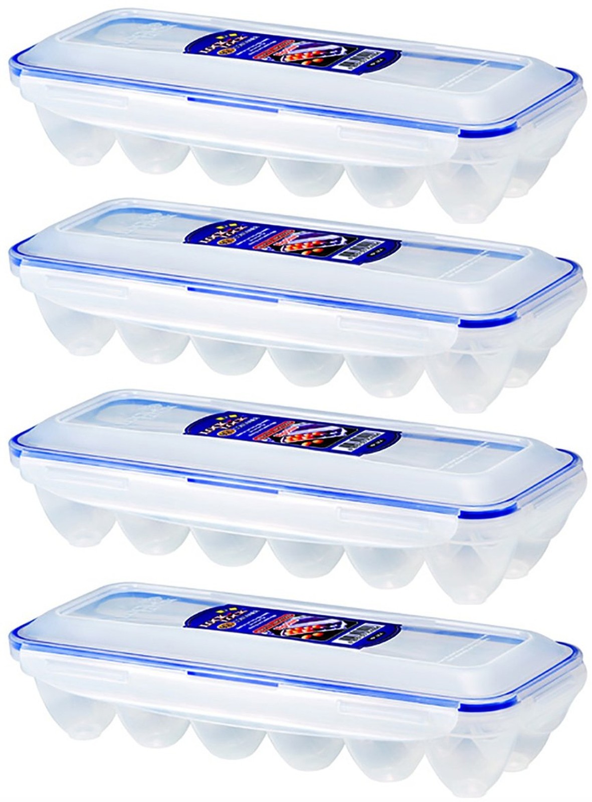 Lock & Lock Eggs Dispenser, Holder for 12 Eggs, Set of 4