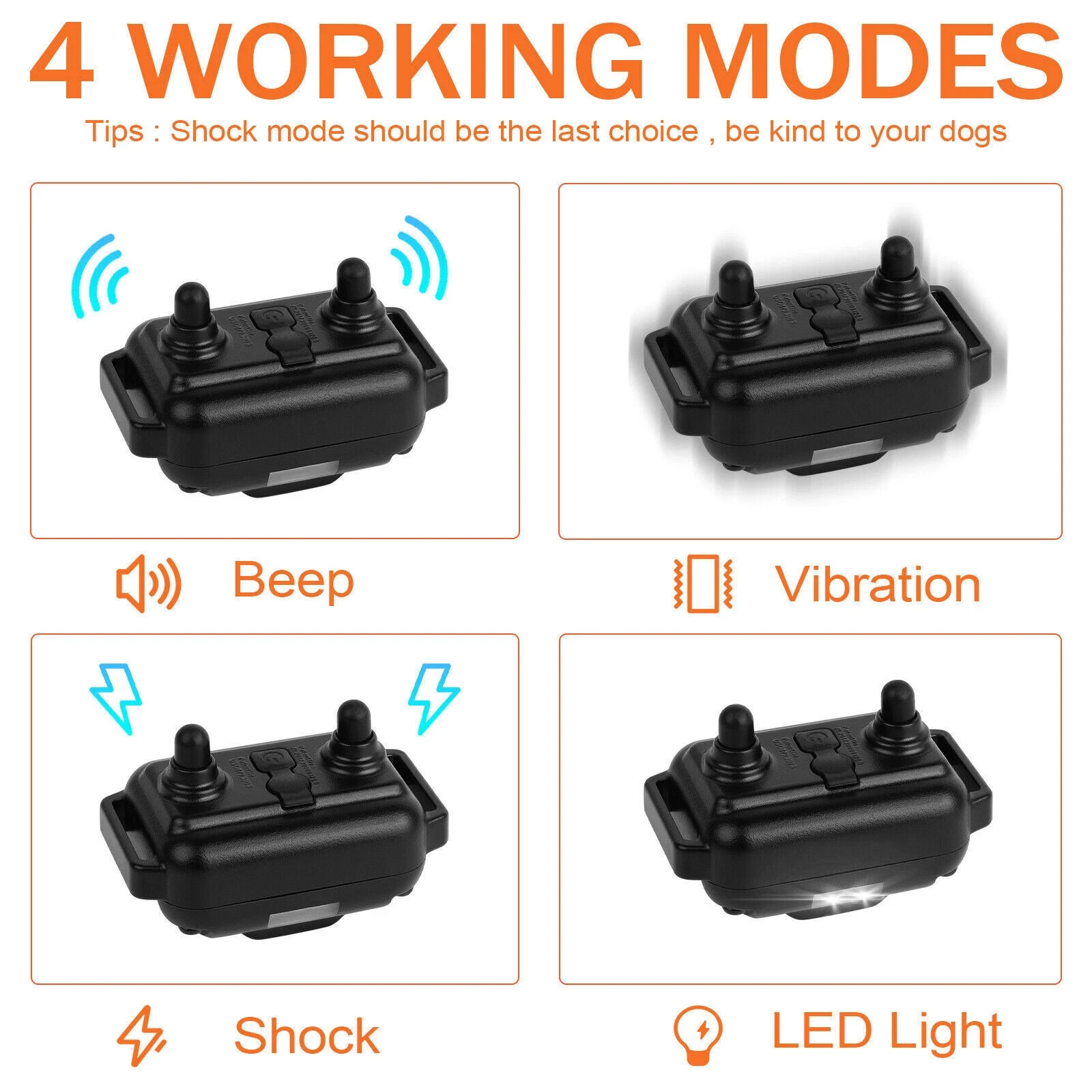 Dog Training Collar Remote 3000 FT Dog Shock Collars E-Collar Shock For 2 Dogs