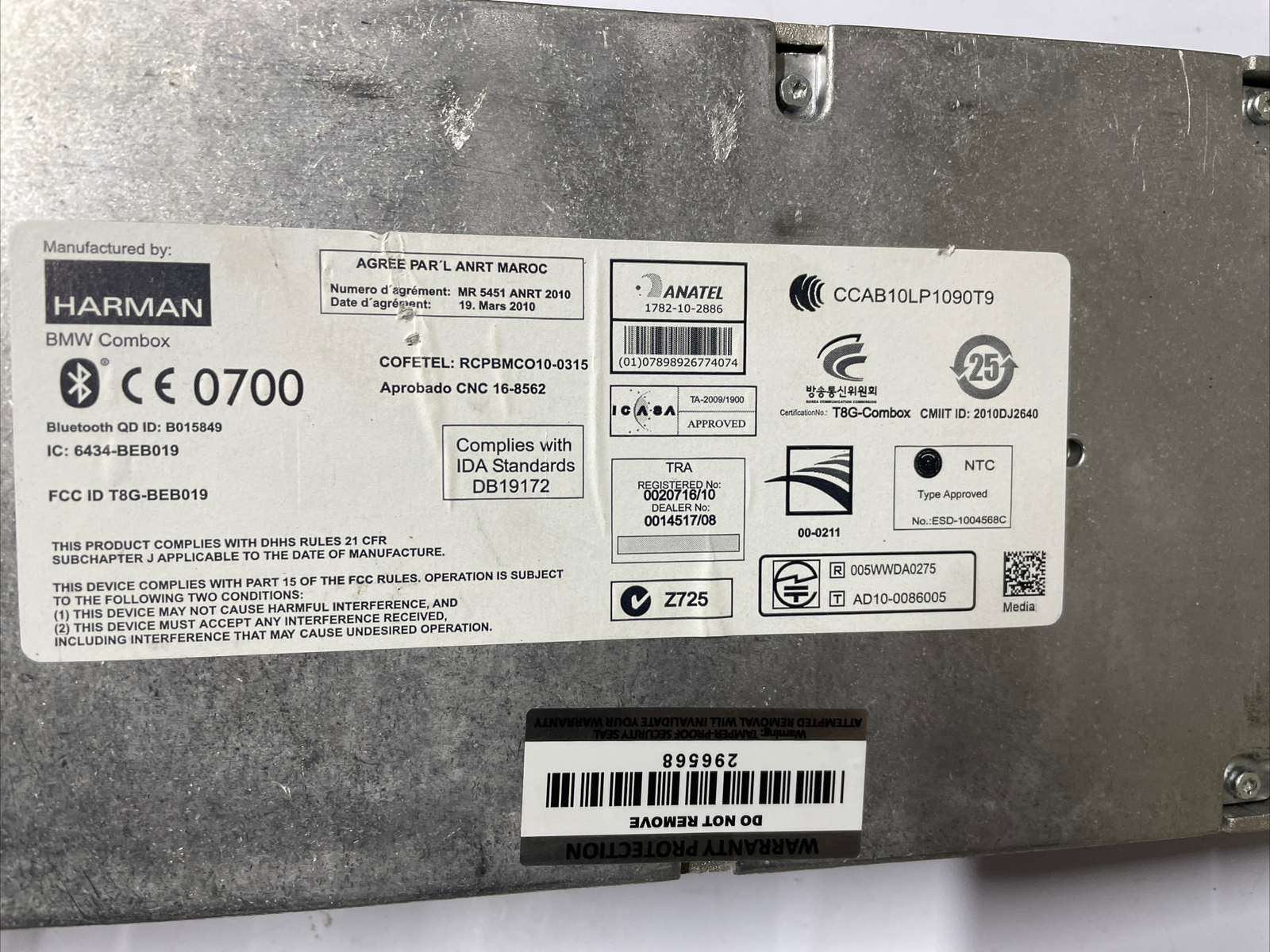 MINI R60 BMW 1 3 X5 X6 E70 E71 E87 E90 E91 Media Combox Bluetooth Module 9257160