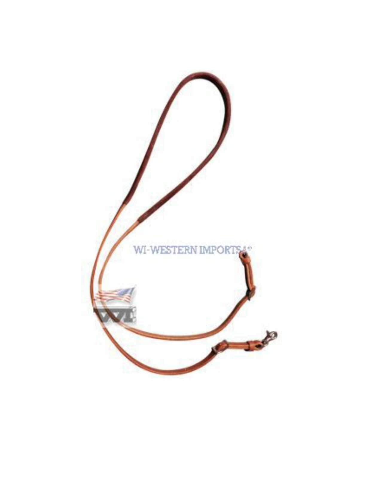Western Imports Closed Western Reins, Roping Reins Reins Leather Brown 2.60m