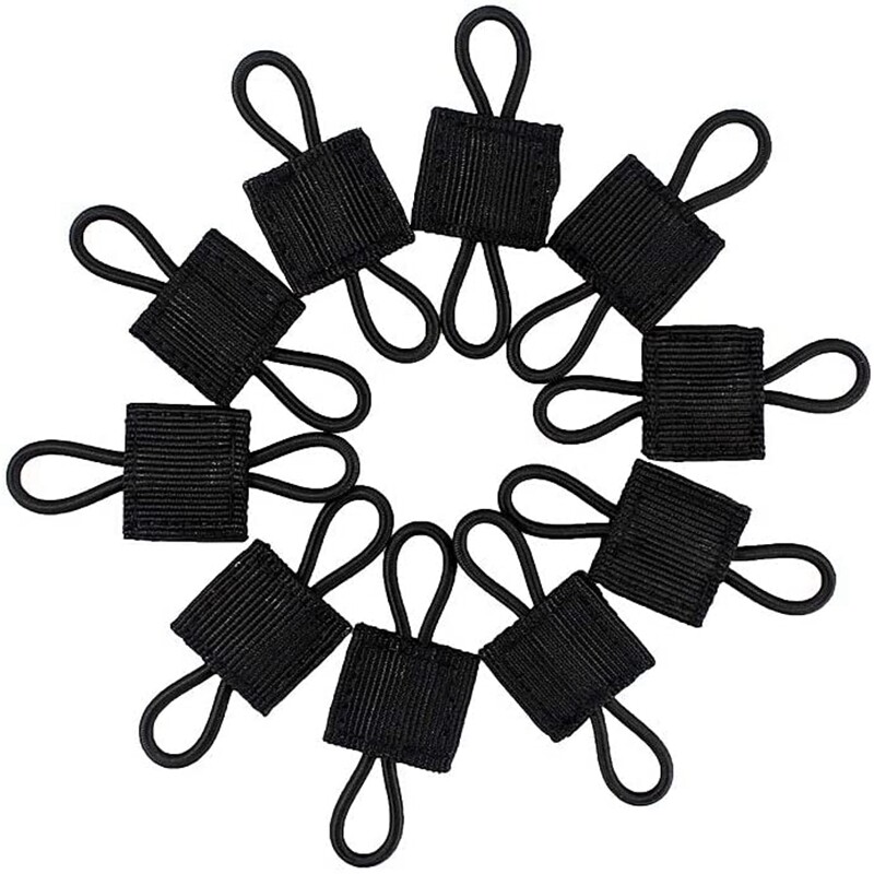 10pcs Elastic Molle Ribbon Buckle Tactical Binding Retainer Antenna Stick Pipe
