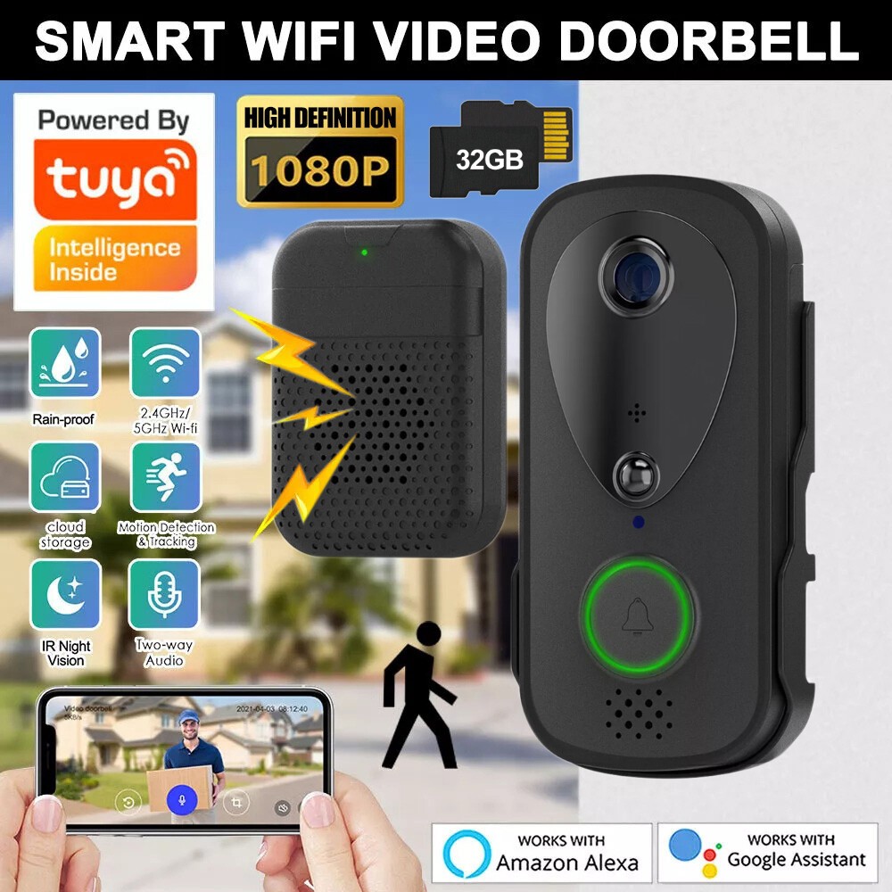 New Tuya Smart Video Doorbell Wifi 2.4G&5G 1080P Camera Doorbell Call Intercom