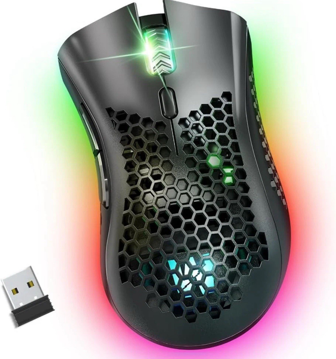 WOLFLAWS KM-1 RGB WIRED GAMING MOUSE 8 BUTTONS HONEYCOMB DESIGN