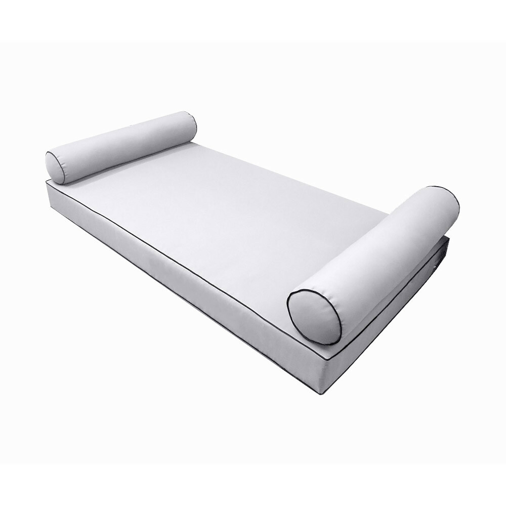 |SLIPCOVER ONLY|S5 Daybed Mattress Bolster Covers Contrast Pipe Trim Crib AD105
