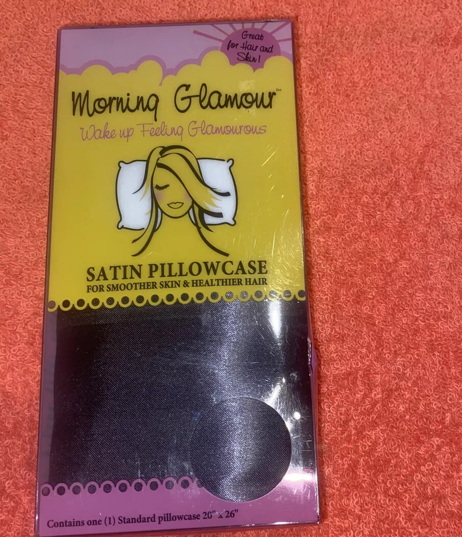 NIB Morning Glamour Satin Pillowcase Standard 20" x 26" Charcoal