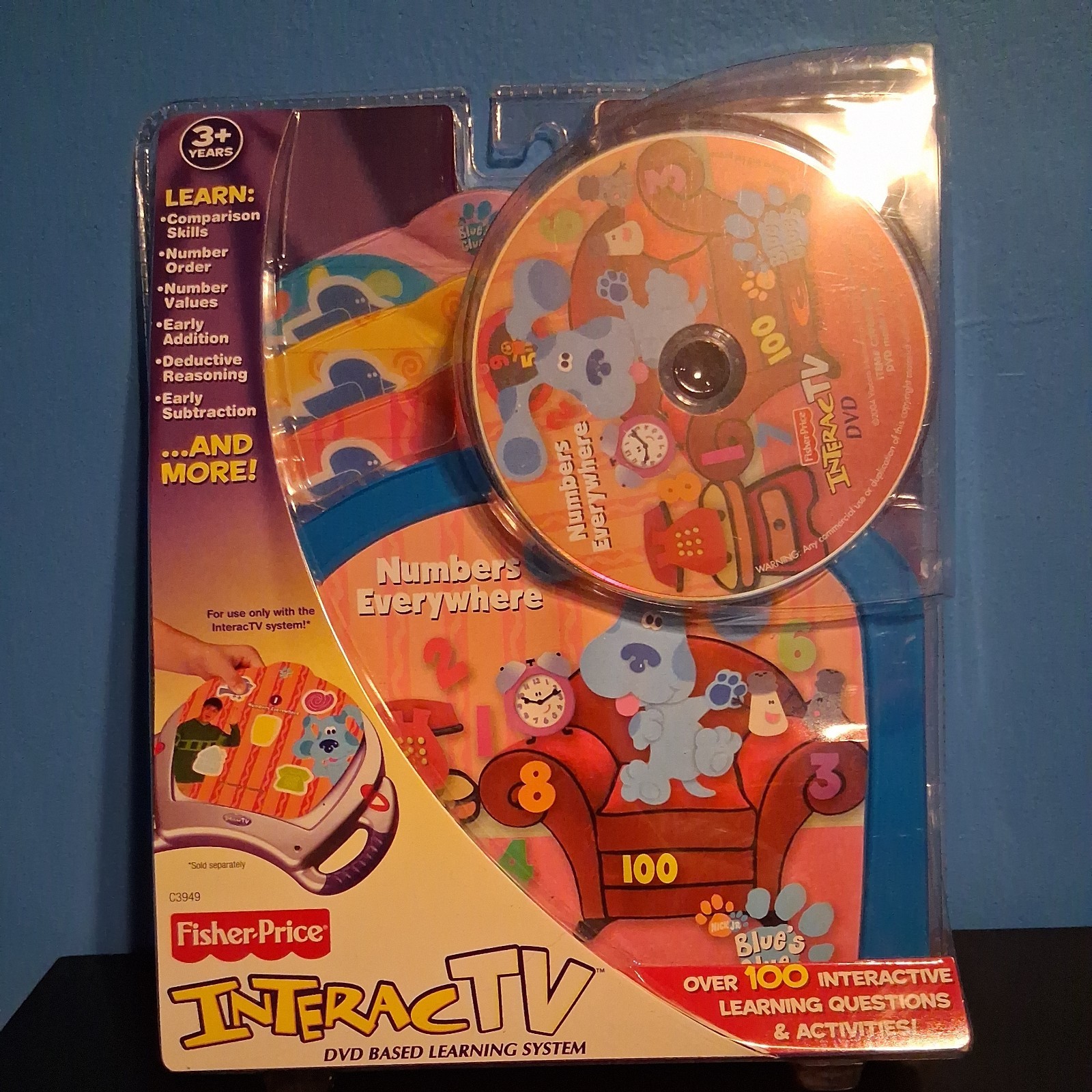 FIsher Price InteracTV DVD Learning Game Blues Clues Numbers Everywhere 2003 NEW