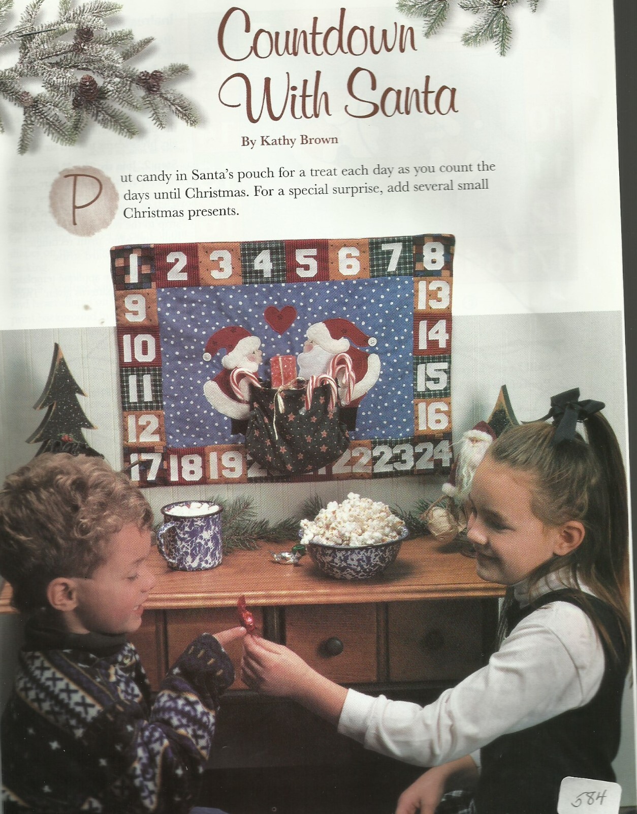 E0294  COUNTDOWN WITH SANTA  BANNER QUILT  PATTERN/INSTRUCTIONS