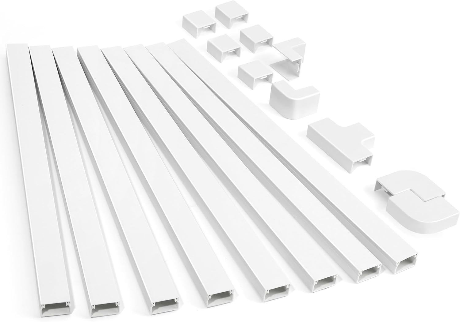 126in Cord Hider Kit,  Cord Covers for Wall Mounted TV, Paintable Wire Cover for
