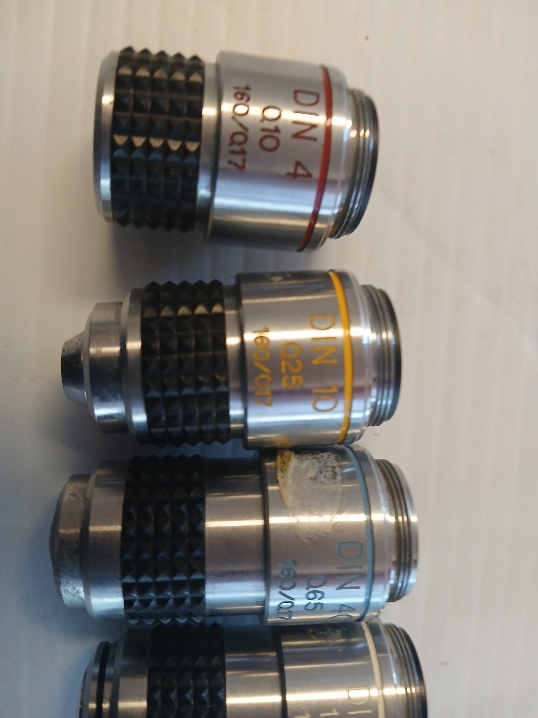 Lot of 4 Swift Microscope Objective Lenses