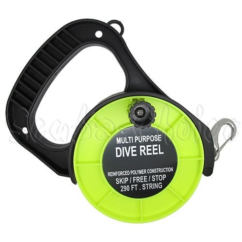 Scuba Choice Multi-Purpose Dive Reel 290ft – 4" Diameter | Stop 290ft, Yellow