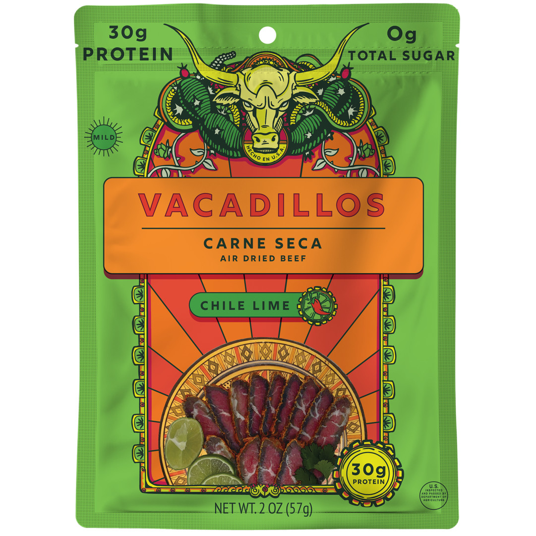 16 BAGS 2lbs Vacadillos Chile Lime Carne Seca FACTORY FRESH + FREE BAG STRYVE