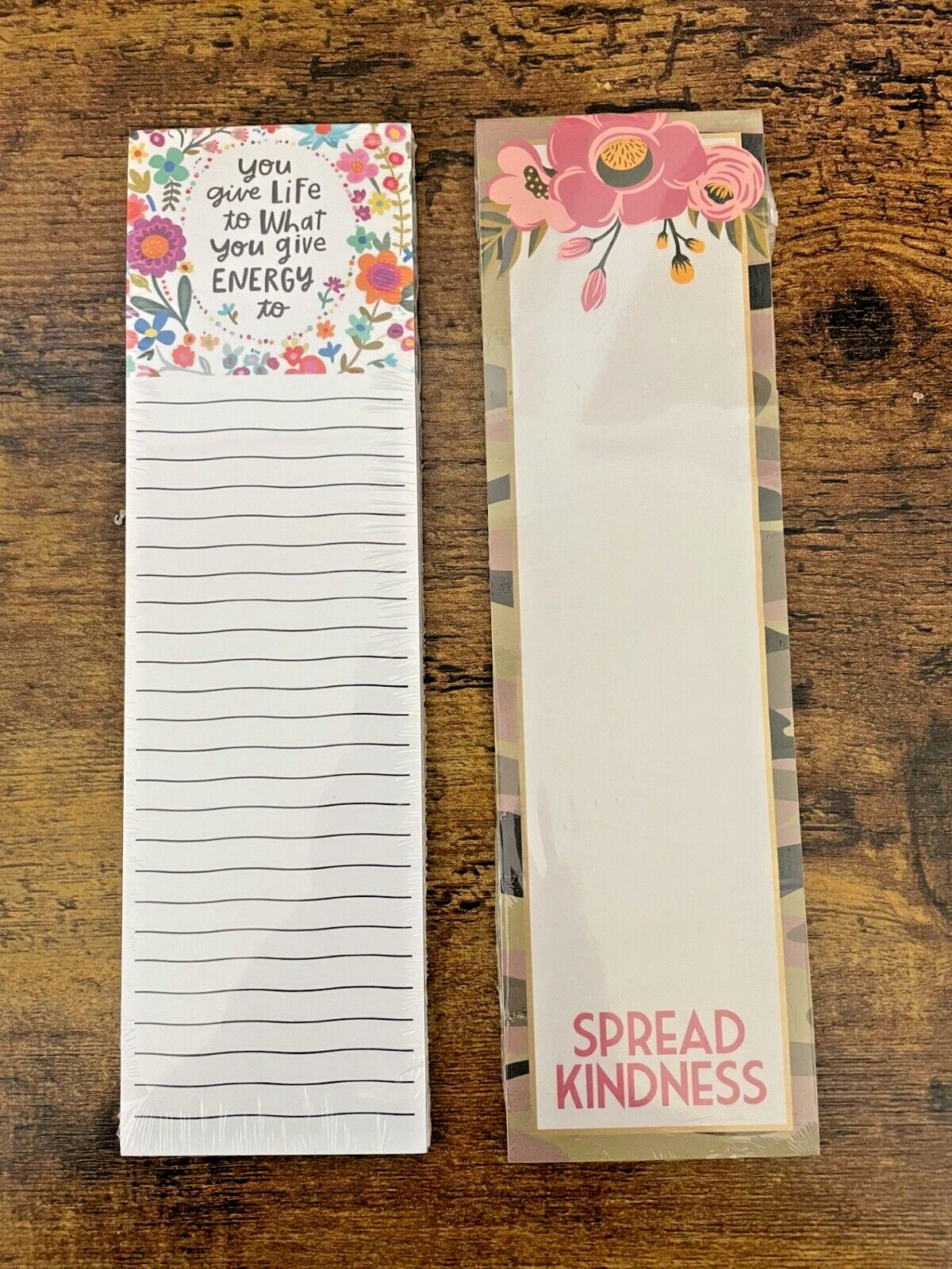 2 Magnetic Note Pads, Primitives by Kathy, Kindness Theme, 2 1/2" x 9 1/2", New