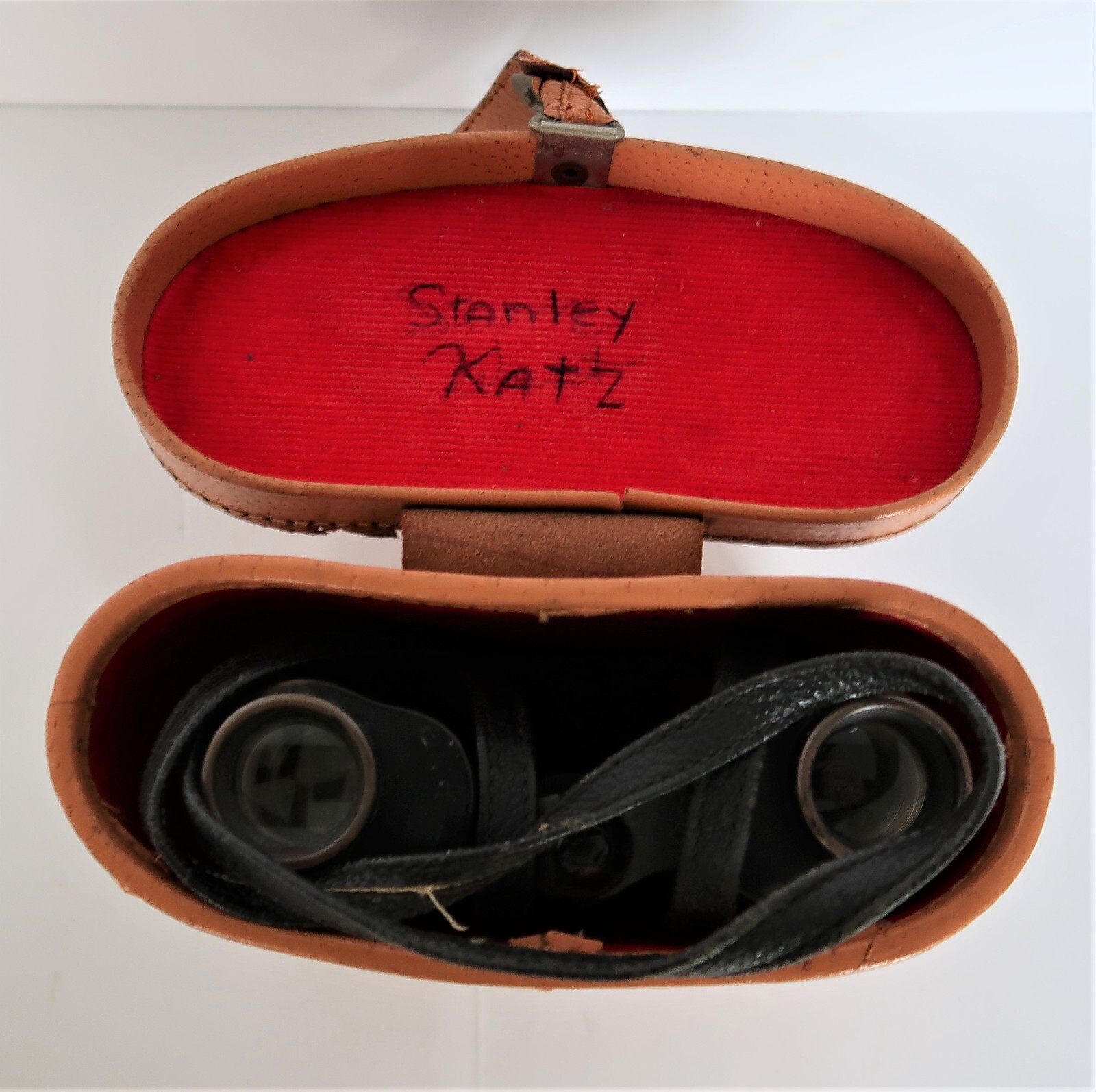 Antique Binoculars C.F Foth & Co Danzig Germany w Leather Case Circa 1920 Rare
