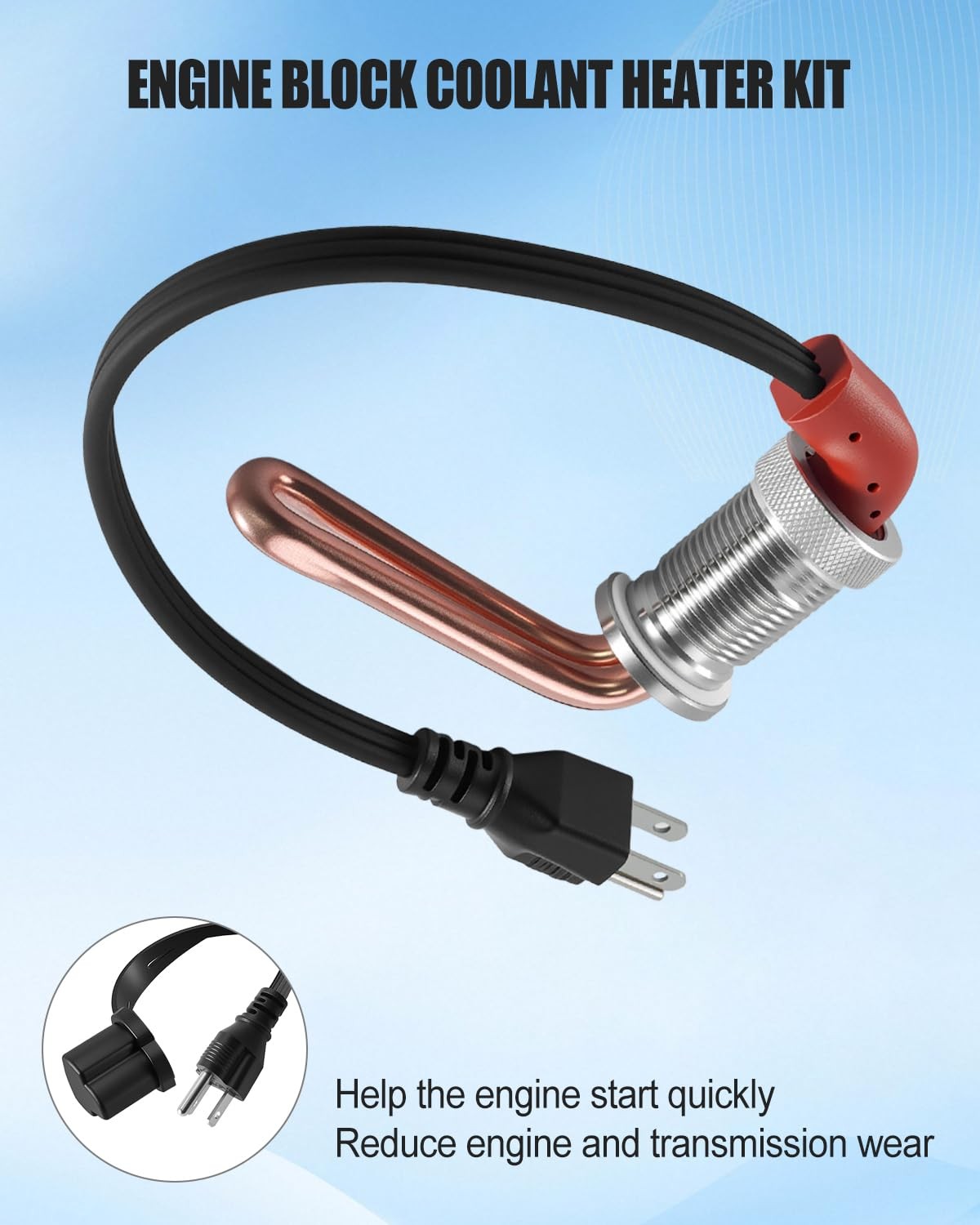 Engine Block Coolant Heater Kit Fits John Deere Tractors 2550 2350