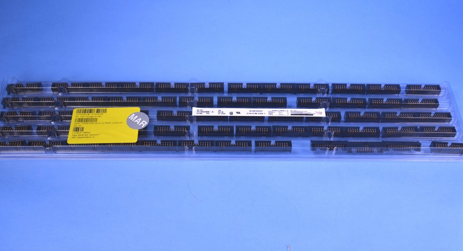 TE Connectivity 26-Position Thru-Hole 0.100" Header Connector P/N: 510308-6