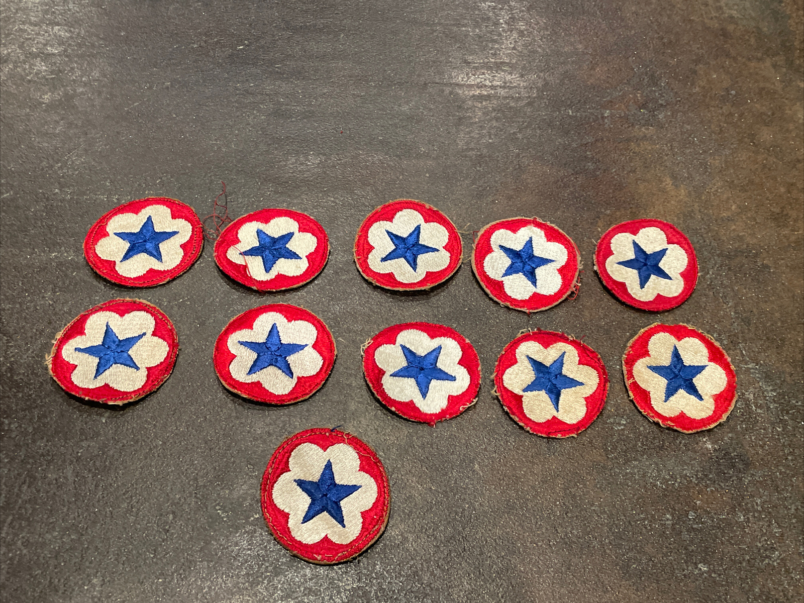 WW 2 US Army Service Forces Blue Star Red White & Blue Patch Lot Of 11