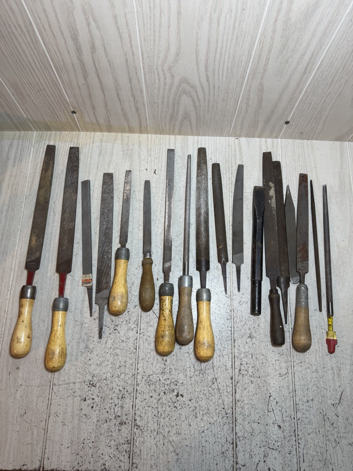 Lot of 15+Metal Tool Files - Vintage Wood Handles, Simonds, Mella, Craftsman