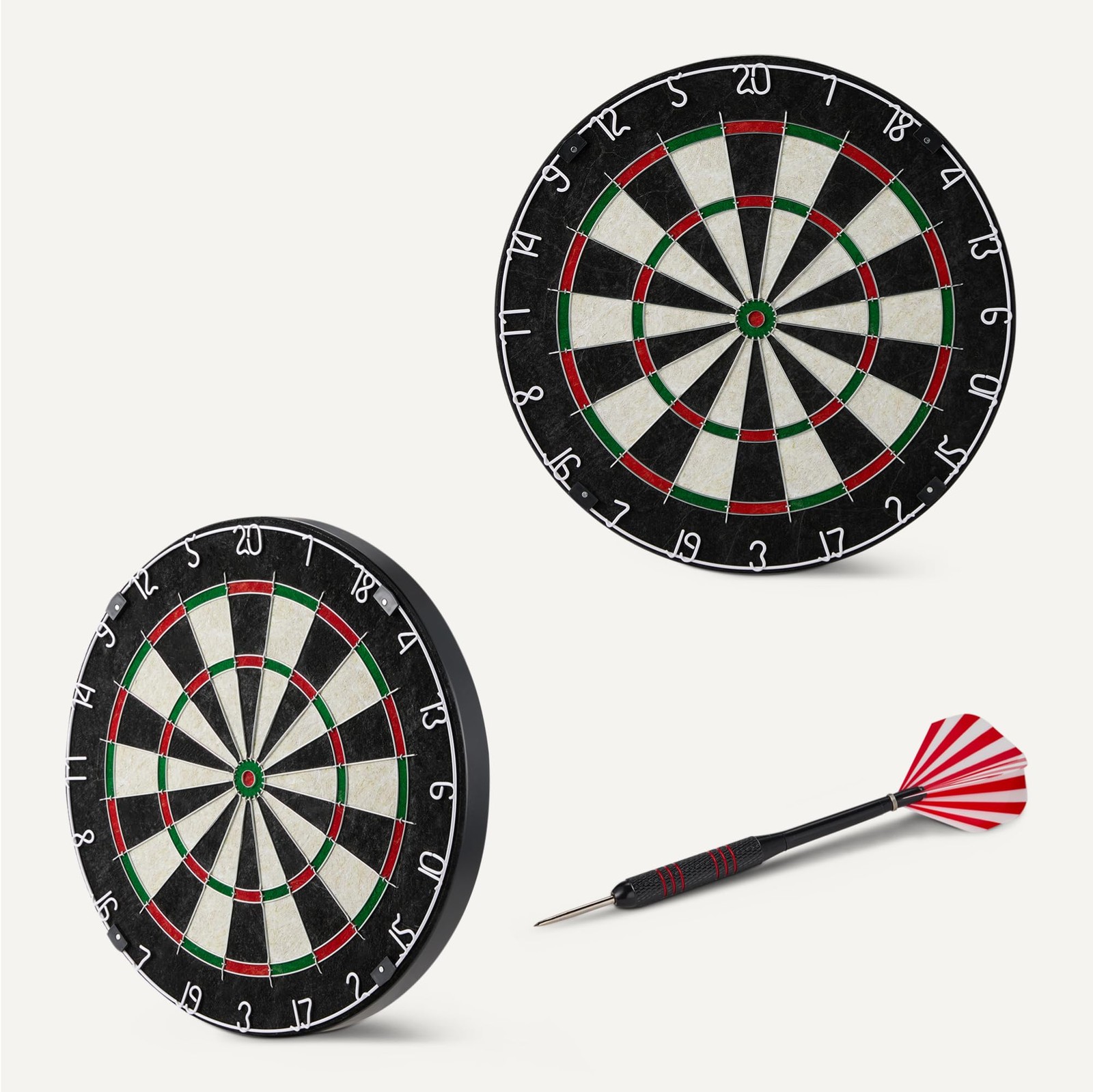 Amazon Basics Dartboard for Adults, Regulation Size, with Steel Tip Darts