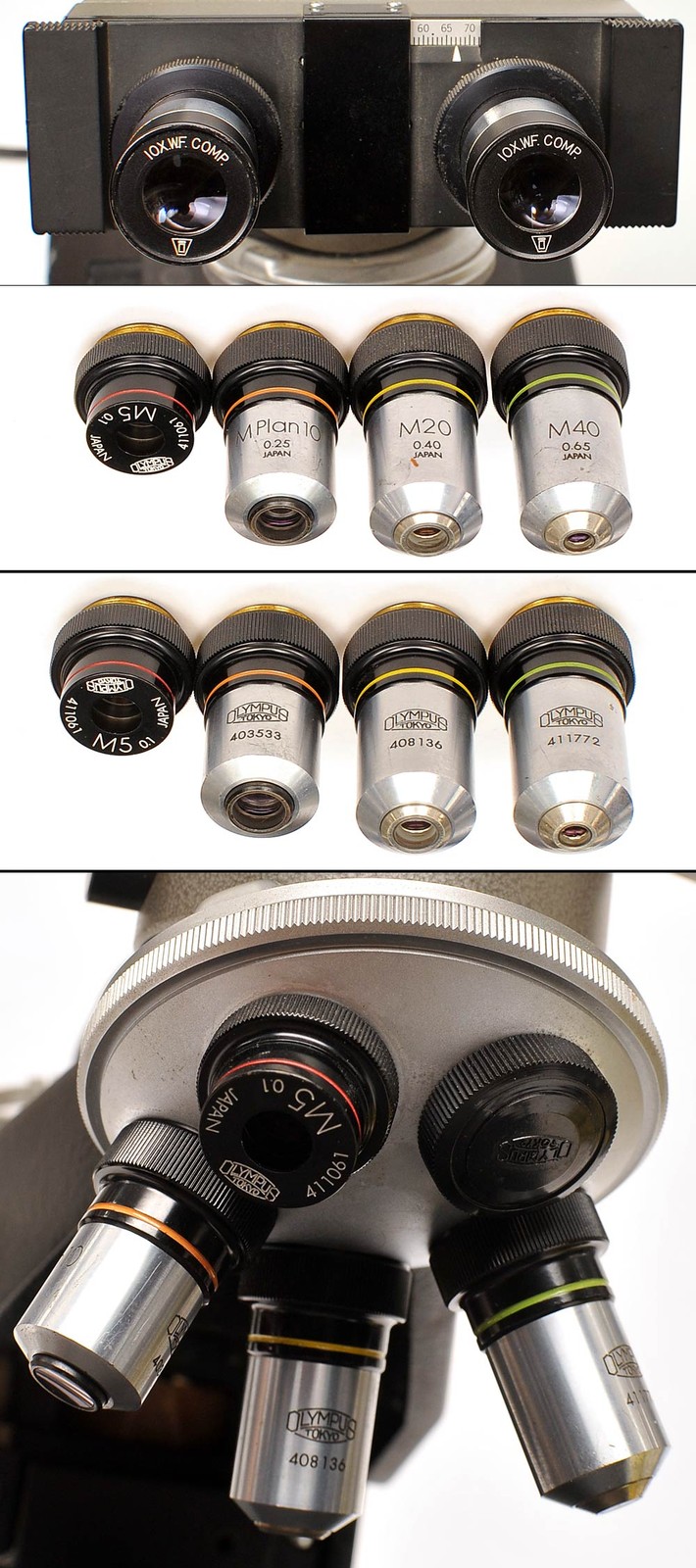 Vintage Olympus BH Compound Microscope With Vertical Illuminator and Full Optics