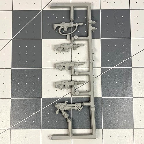 40K IMPERIAL GUARD LASGUN RIFLE x4 + FLAMER cadian Astra Militarum GW bitz AI26