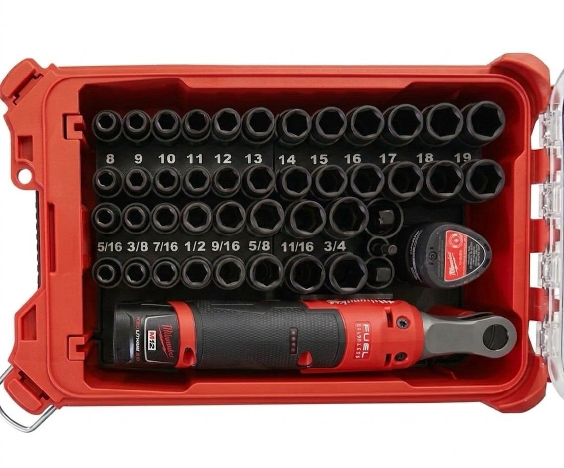 Insert for Milwaukee Packout M12 Ratchet & 43pc 3/8" Impact Socket Set