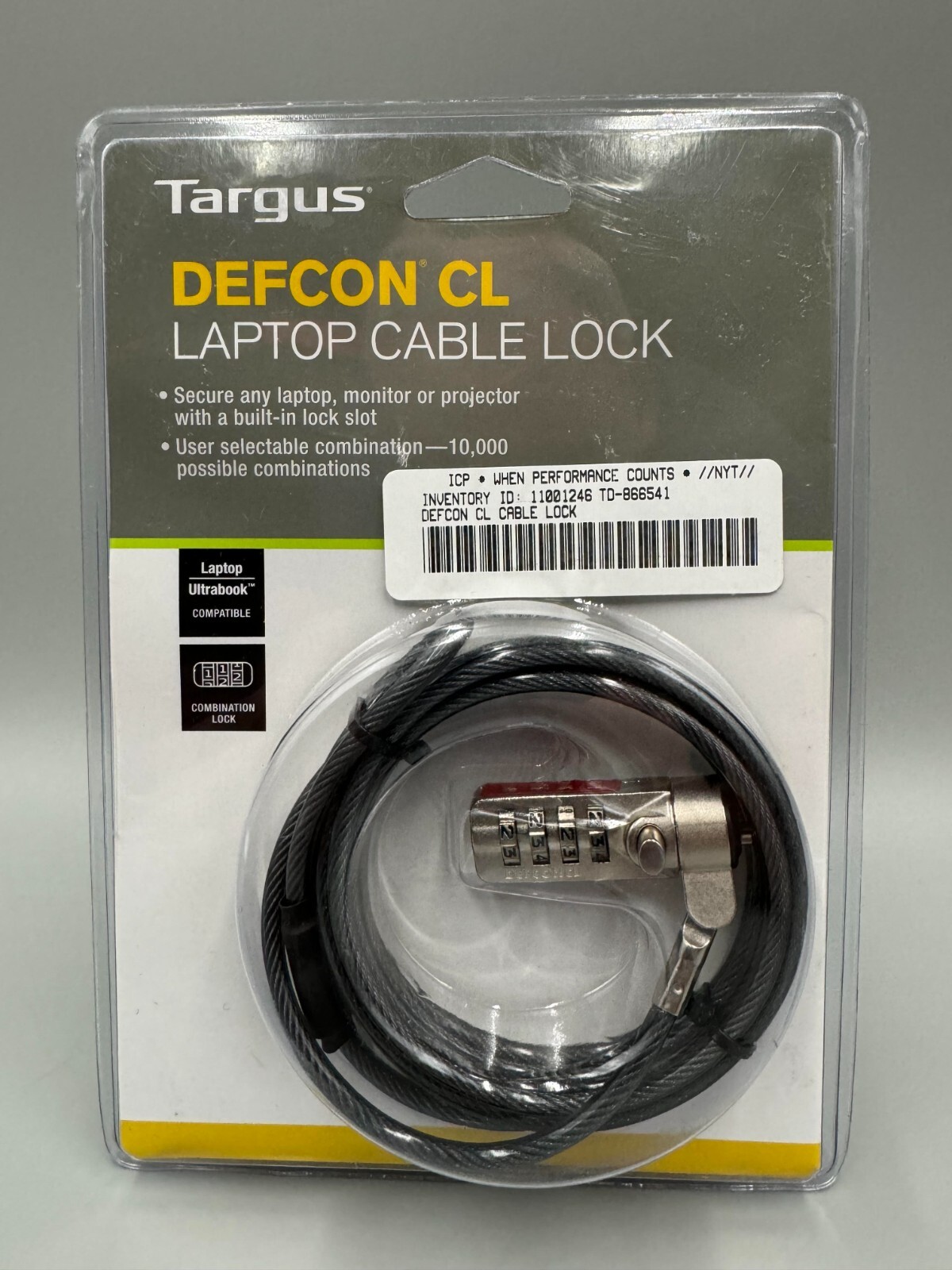 Targus DEFCON CL Laptop Cable Combination Lock 6.5 FT, NEW